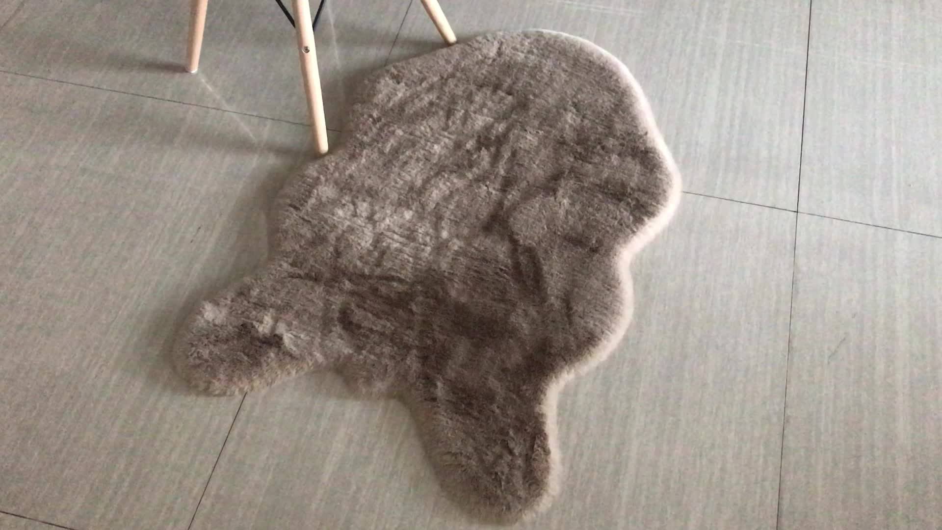 Amazon Hot Selling Polyester Rugs Beige Faux Rabbit Fur Rug Buy Faux