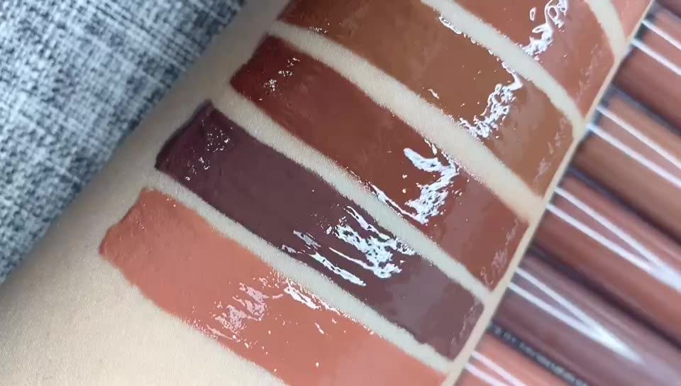 Popular Nude Color Lip Gloss 64 Colors Private Label High Pigment Vegan