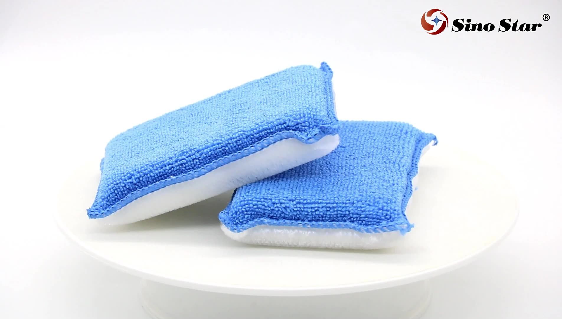 Microfiber Interior Scrub Sponge Car Wash Scrubbing Pad With Super Soft