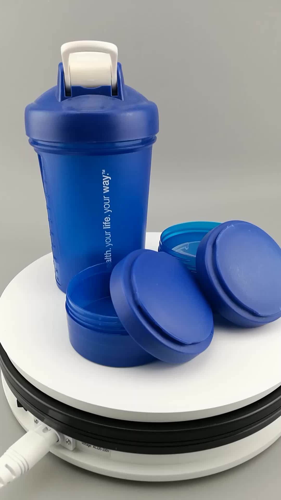 Protein Shaker Bottle Protein With Pill Container Powder Container With
