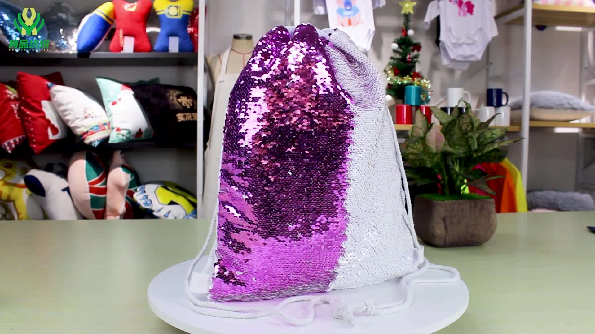 Heat Press Newest Popular Sequin Drawstring Backpack Bag Buy Sequin