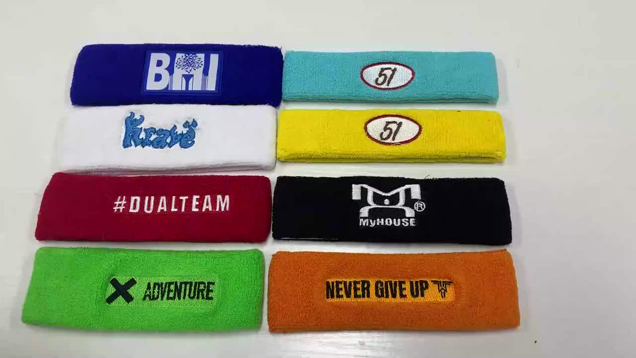 New Custom Embroidered Cotton Rainbow Wristbands/headbands/sweatbands For Working Out Buy