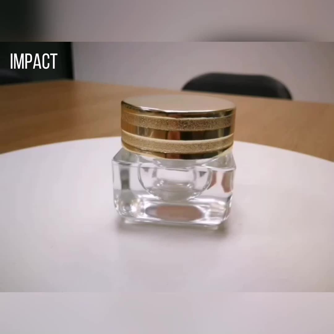 Top Quality Empty Luxury Small Cream Clear Glass Jar 15ml Square Eye