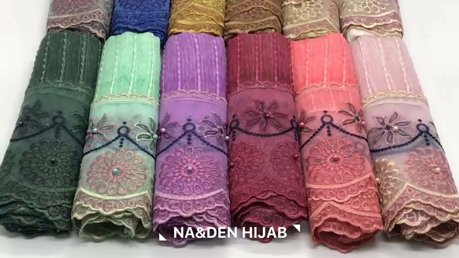2020 Fancy Design Hijab Muslim Scarf Hot Selling Beautiful Silk-like