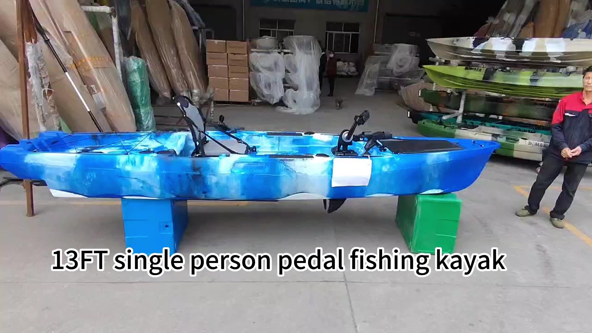 Vicking High Quality 13ft Single People Fishing Flap Fin Drive Pedal Or