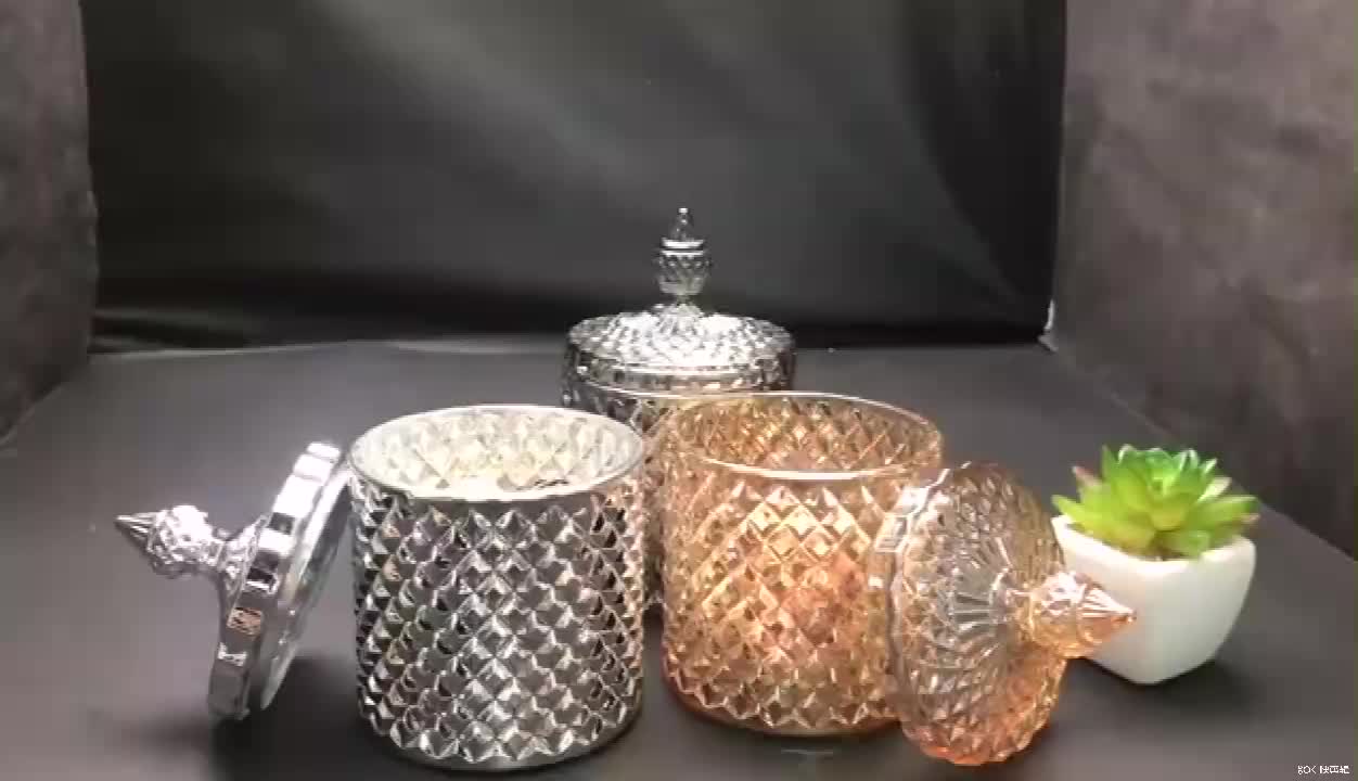 Yüksek Kaliteli Özel Cam Depolama Gıda Kavanozu Cam Renkli Şeker