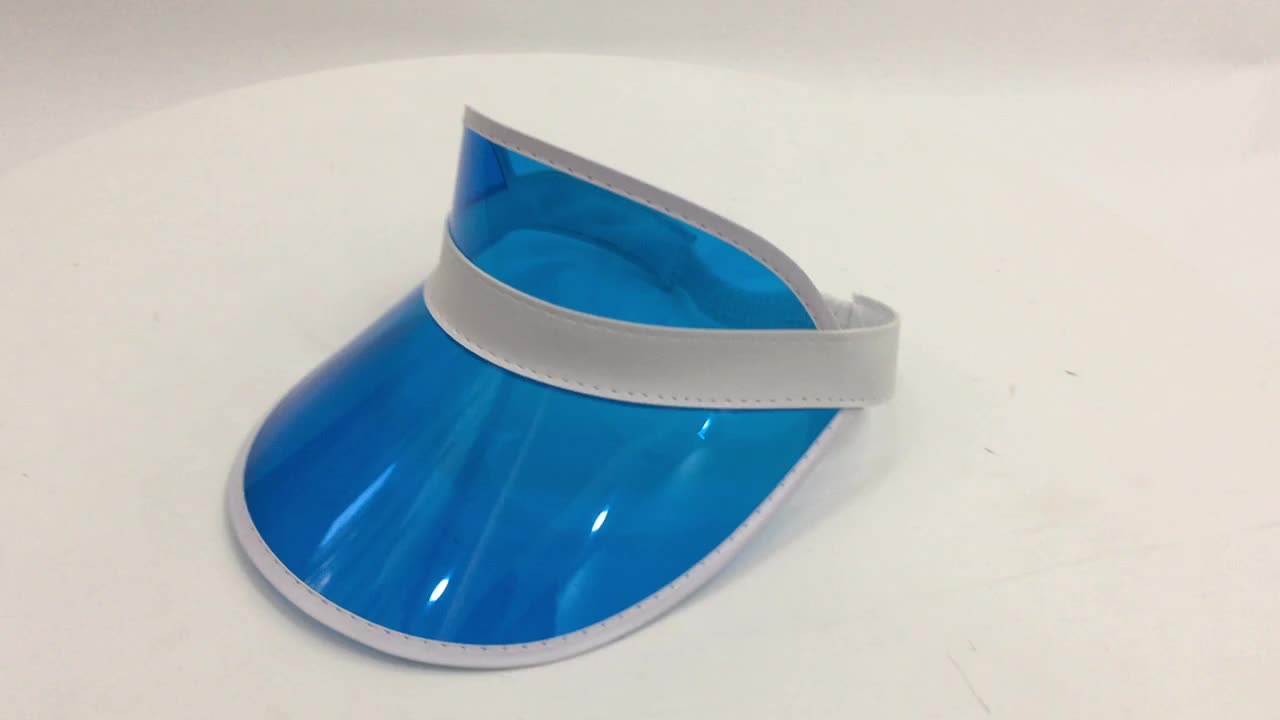 Fancy Promotion Pvc Plastic Sun Visor Hat Cap Made By Blue Pvc Buy