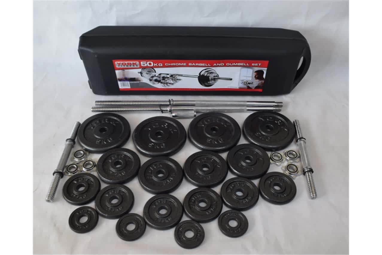 York 50kg Painted Dumbbell Barbell Set Buy 50kg Barbell Dumbbell Set