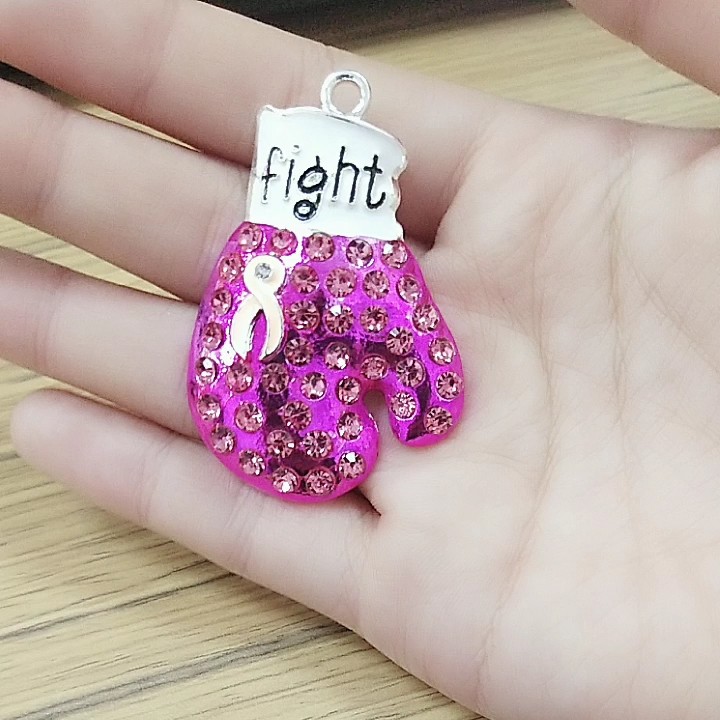 Wholesale Blue Ribbon Fighting Boxing No Necklace Breast Cancer