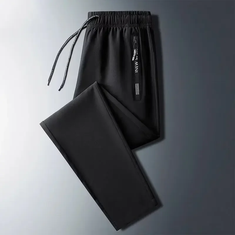 Quick dry breathable sports men's silk summer thin casual trousers…