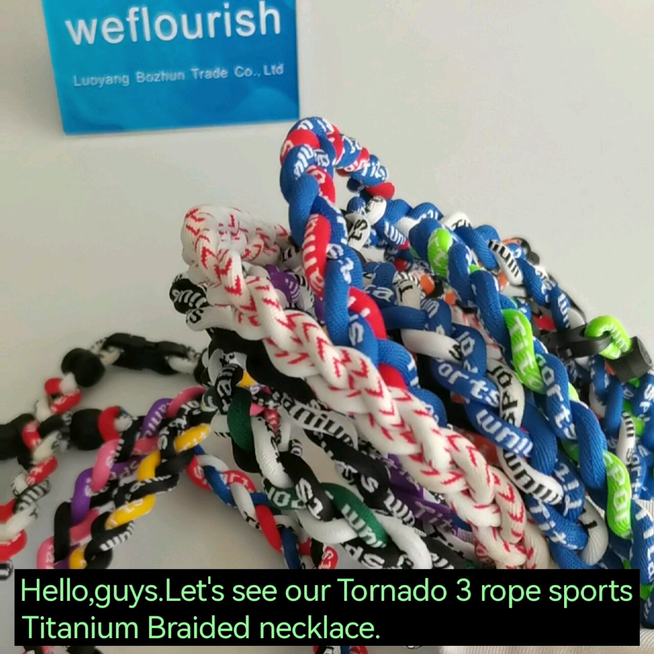 Titanium Braided Rope Necklace Tornado Sport Football Baseball Tornado