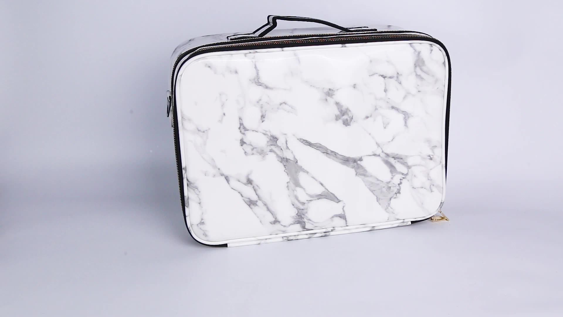 Keyson China Large Leather Private Label Cosmetic Bags With Extendable