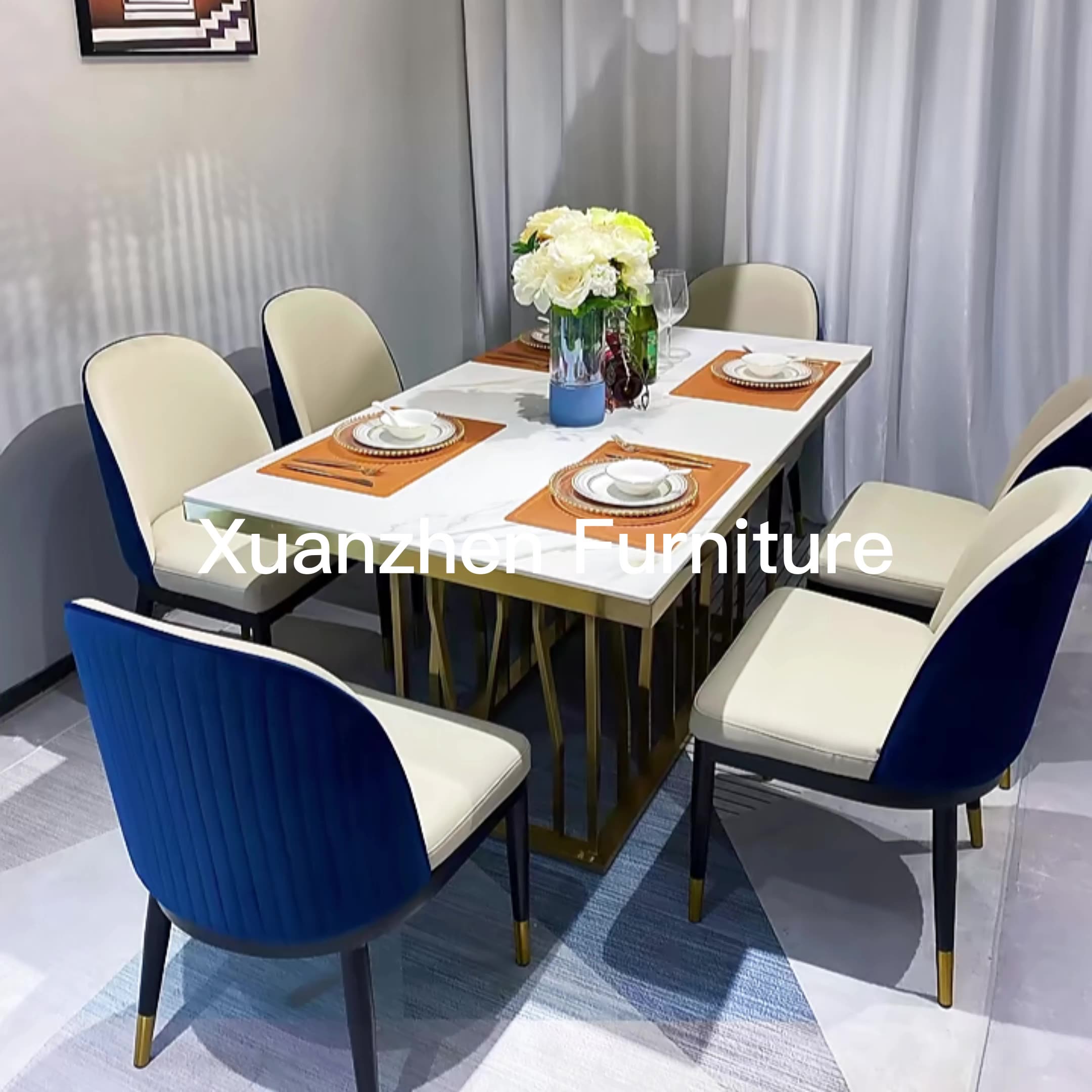 Home Furniture Modern Luxury Dining Table Set Marble Dining Table