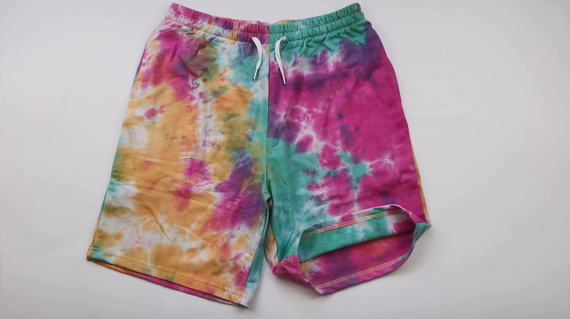 Wholesale 2020 New Fashion Custom Mens 100 Cotton Tie Dye Sweat Shorts