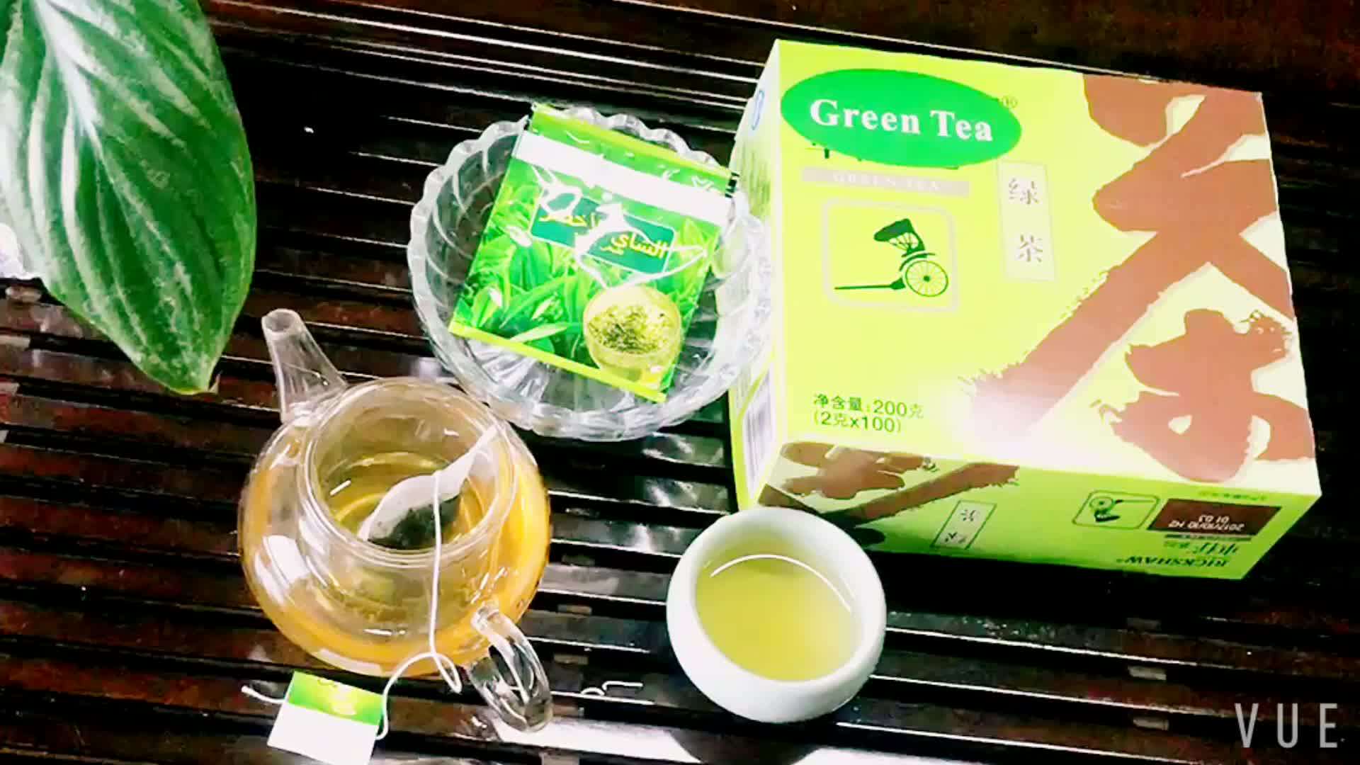 Organic Green Tea Bagged Packing 20 Tea Bags Per Box With Private Label