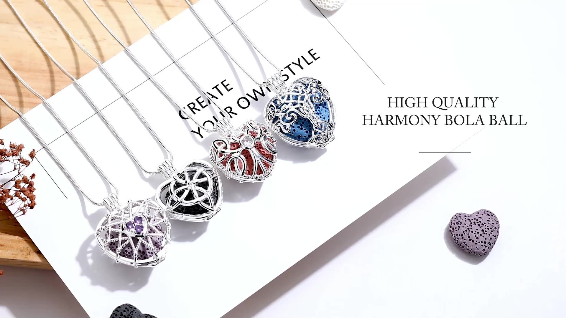 Changda China Wholesale Silver Plated Lava Stone Heart Shape