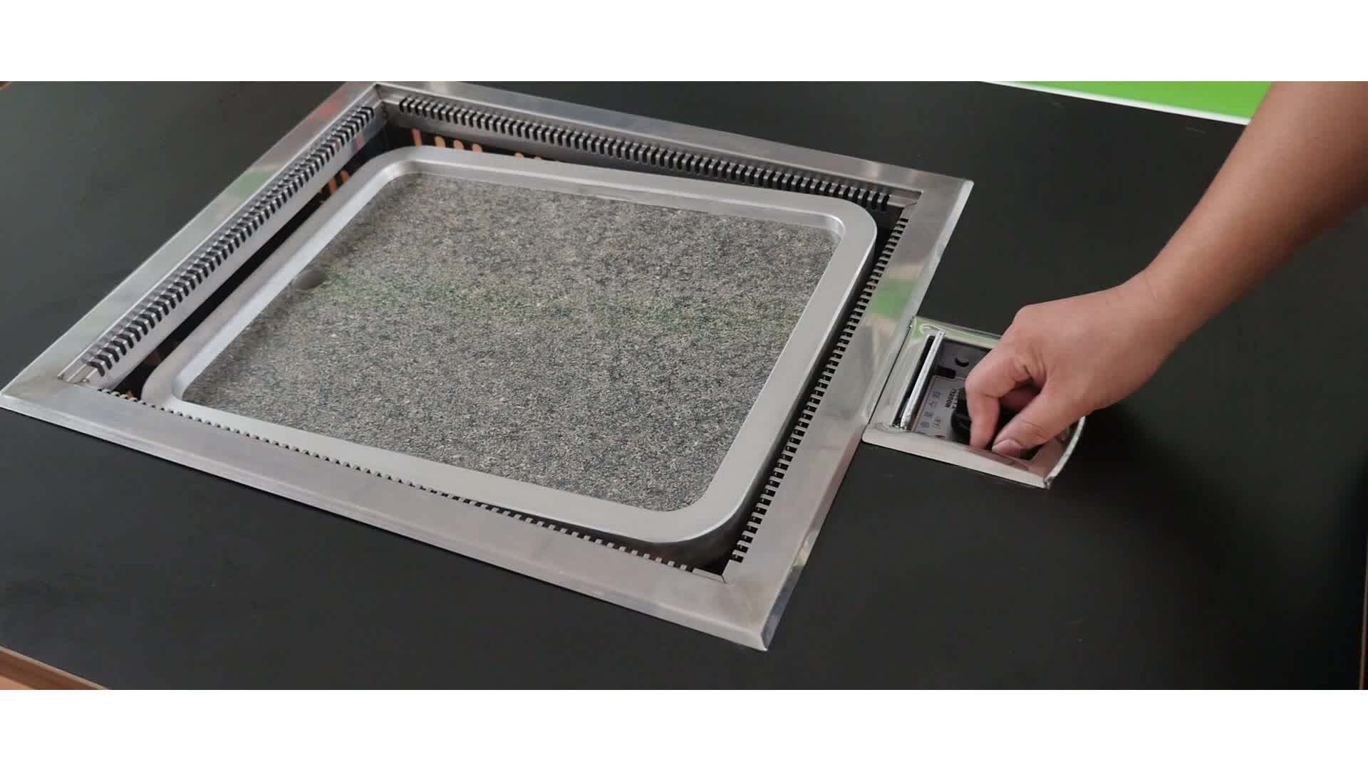 Korean Commercial Large Square 60x70cm Indoor Lava Marble Stones Bbq Teppanyaki Grill Unique