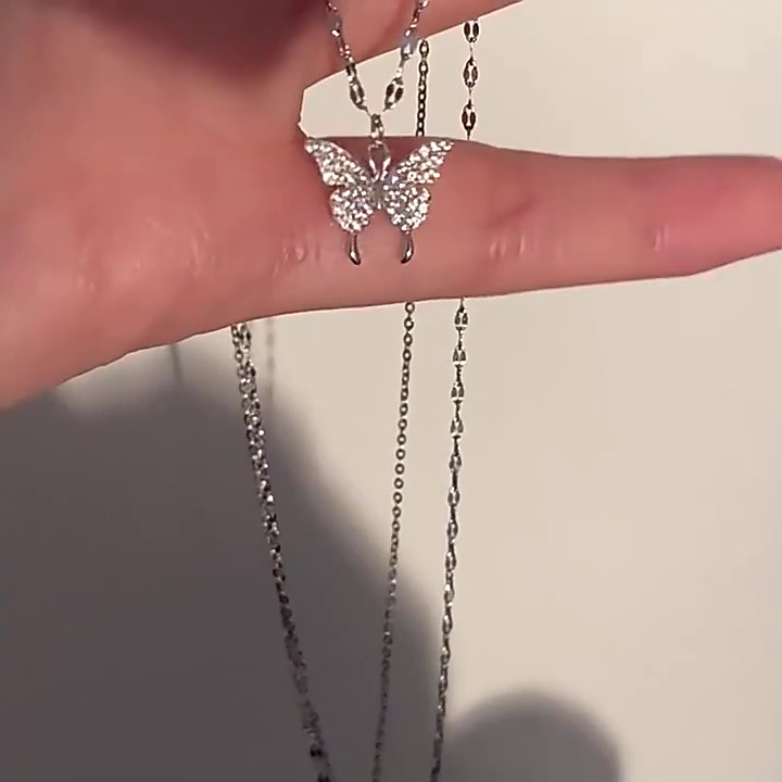 夏日穿搭小心机被问爆的足银蝴蝶项链✨