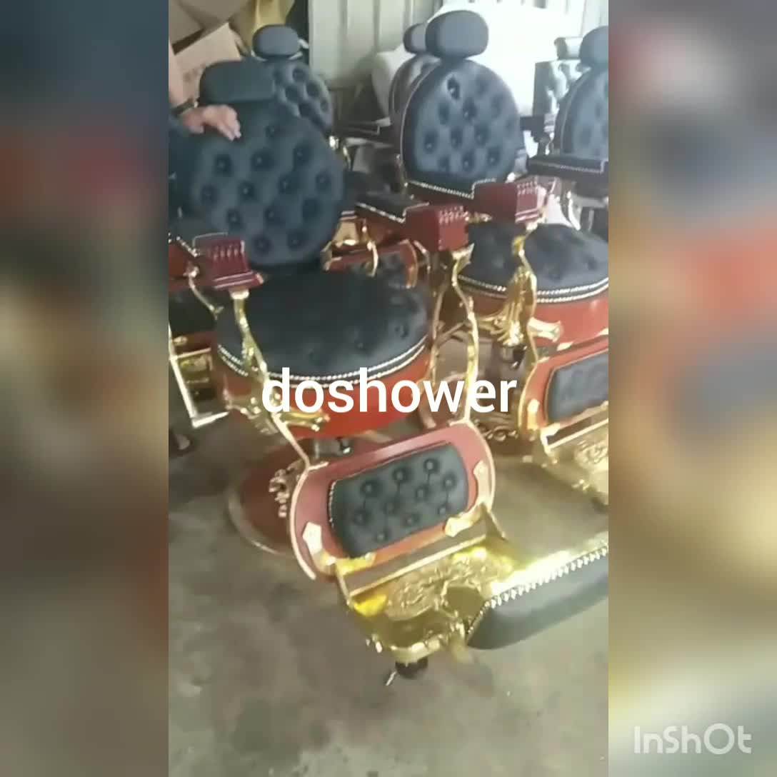 Salon Furniture Barber Chair With Black And Gold Barber Chair For Salon