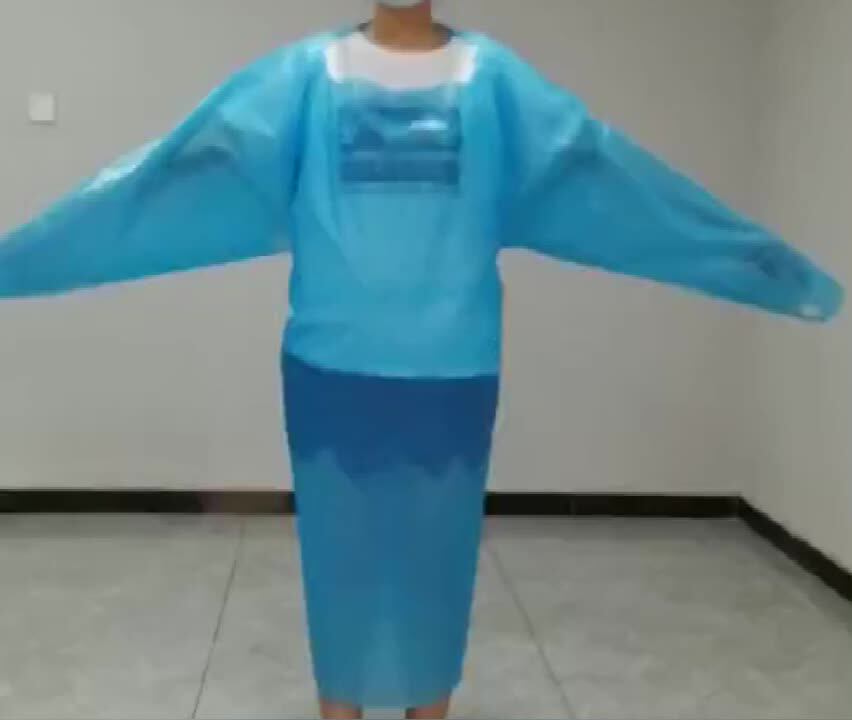 Environmental Cpe Disposable Plastic Apron With Sleeves Buy Wholesale