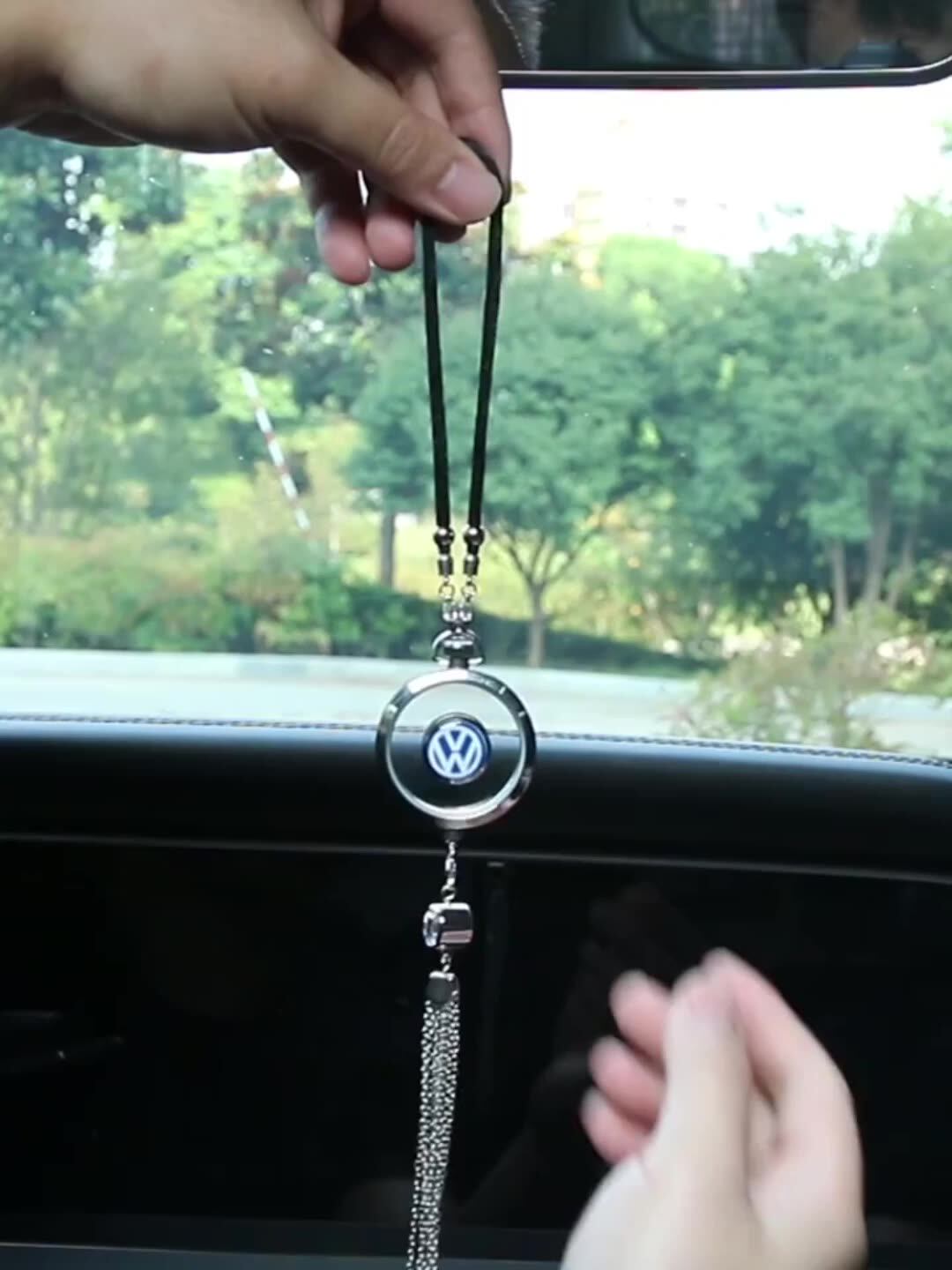 Car Logo Air Freshener Diffuser Fragrance Scent Rearview Mirror Pendant