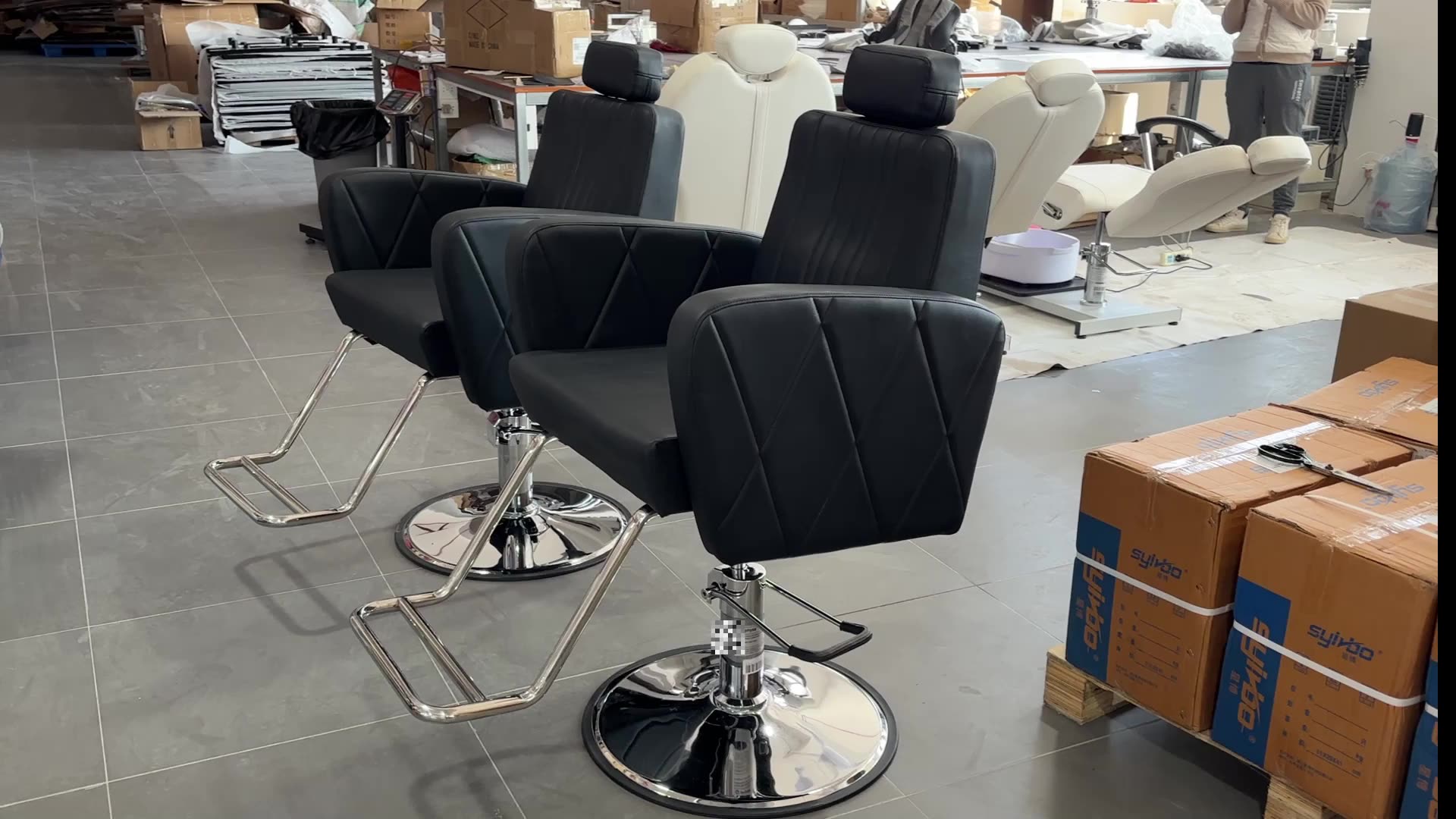 Wallybeauty Popular Round Metal Base Barber Chair For Men's