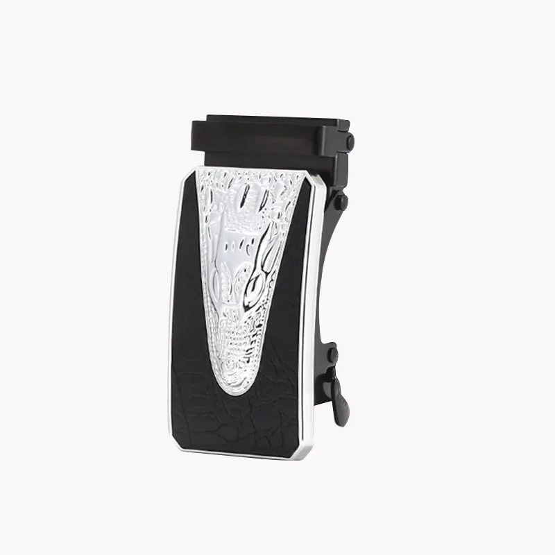 Men's 4cm Automatic Sticker Skin Crocodile Iron Hook Head Adapter Band 3.5cm Wide Body Factory Wholesale