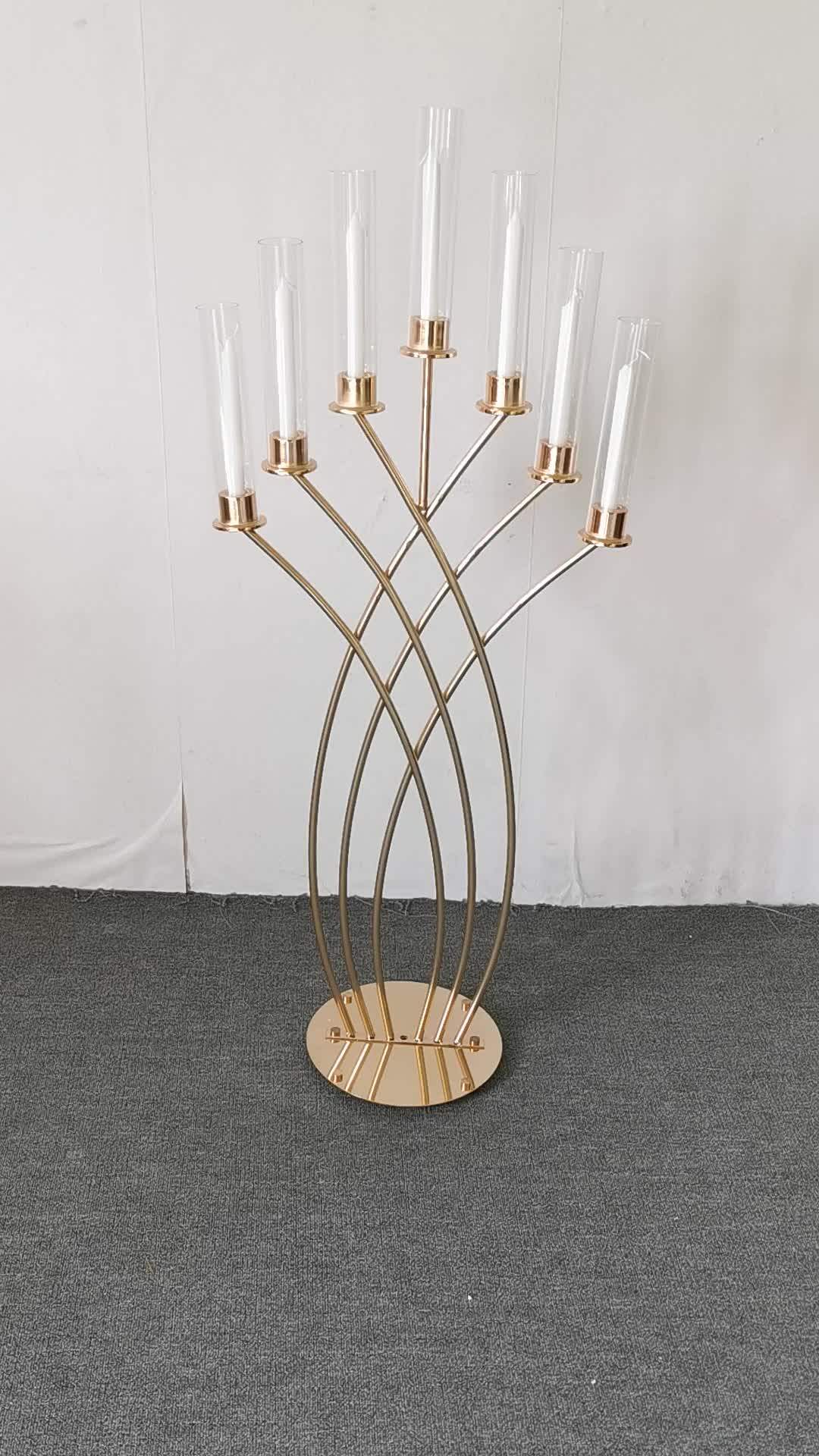 7arm Metal Floor Candle Holder Gold Candelabra For Wedding Candelabrum