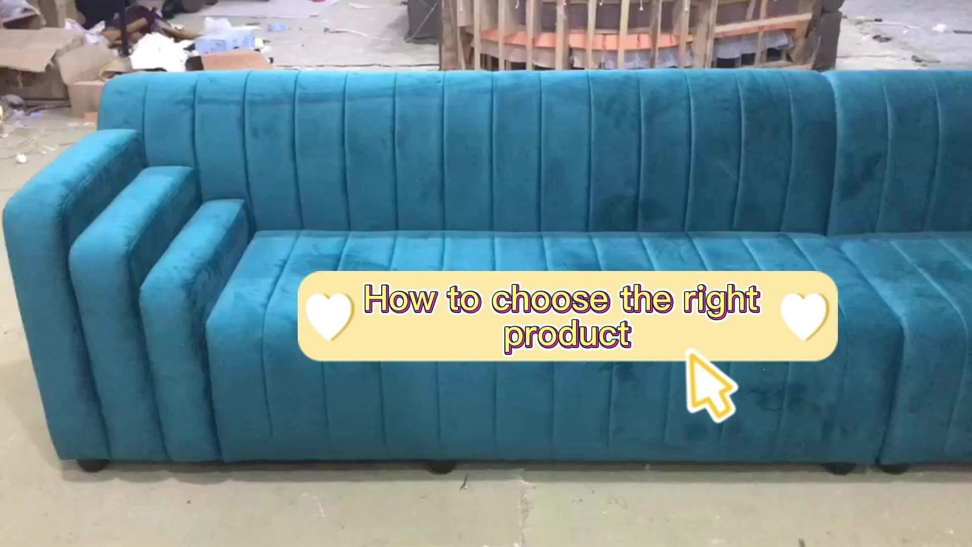 Modern Half Moon Circle Curved Shape Fabric Velvet Blue Sectional