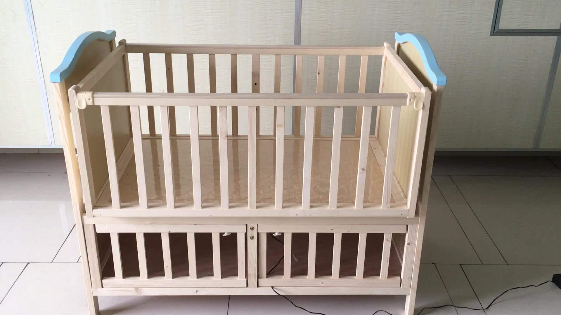 Baby Furniture Electrical Swing Baby Bed Baby Wooden Crib Cot Crib