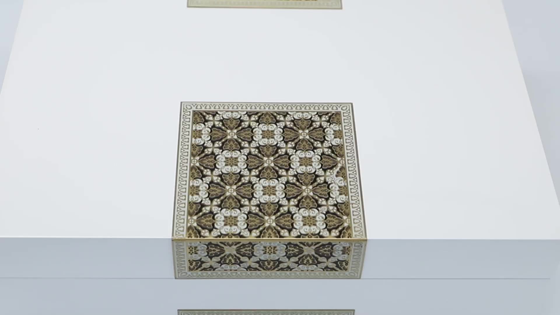 Custom Dubai Perfume Box Wood Luxury Boxes Lacquer Arabian Pure White
