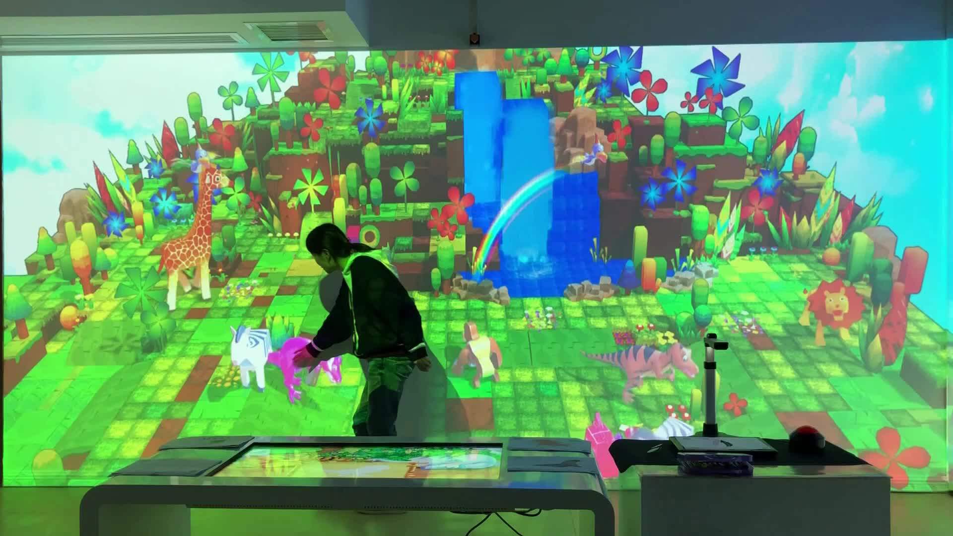 Multi Projector's Interactive Wall Painting Aquarium Sketch Drawings