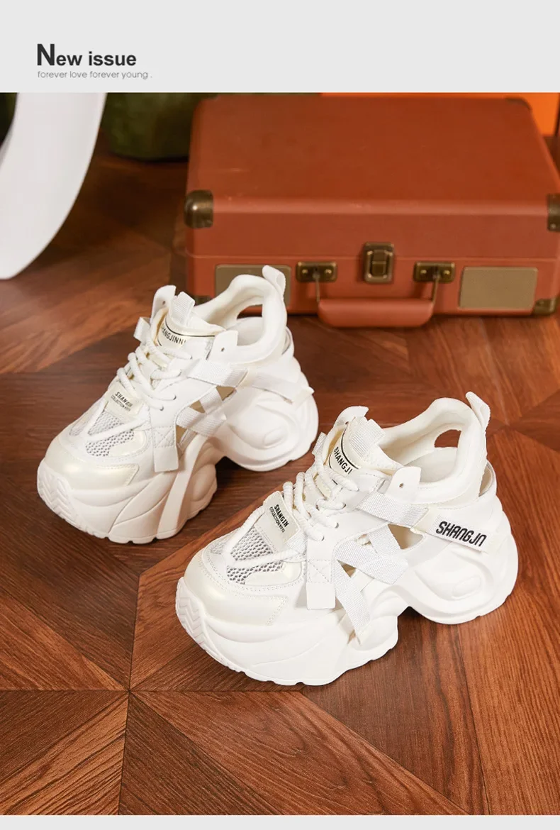 Sandal cao gót nữ hở mũi quai chéo đế xuồng gót 8 cm — Gạo vàng, Mơ chi tiết 12