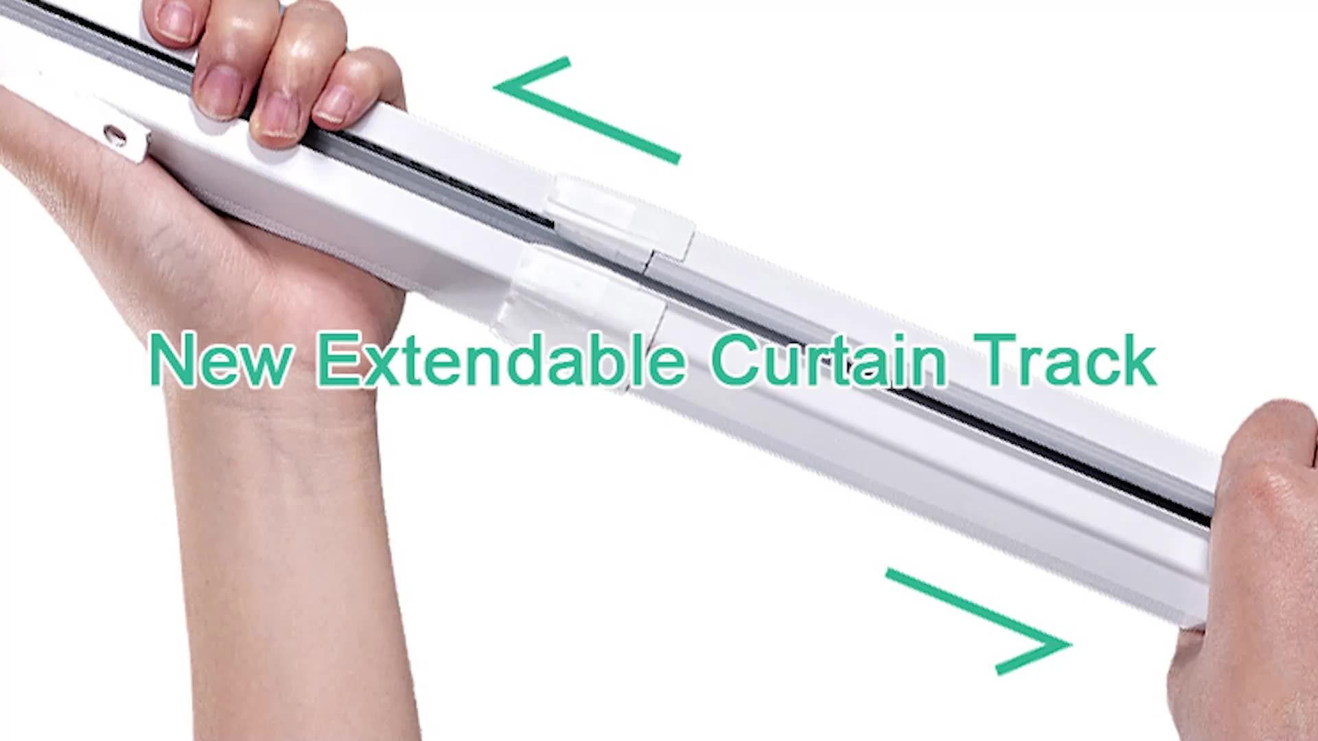 Home Alexa Smart Motorized Electric Ripple Fold Rod Aluminum Extendable