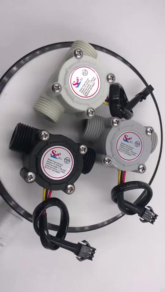 Sea Yfs201b G1/2 Black Color Plastic Water Flow Sensor Pom Material