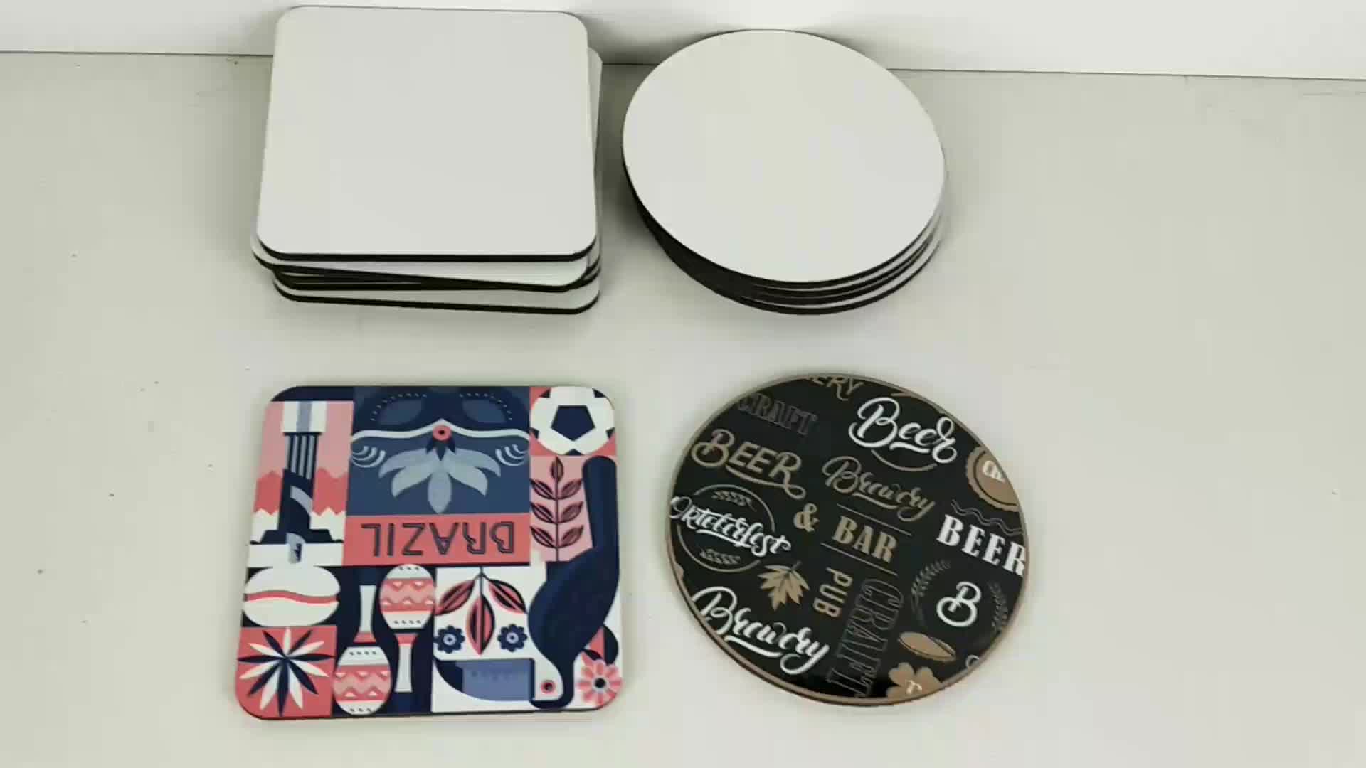 Custom Printing Blank Sublimation Mdf Drink Coaster For Personalized
