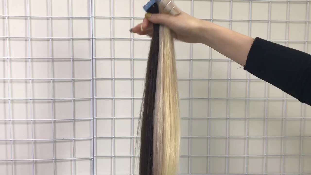 High Quality European Double Drawn Raw Tape In Hair Extensions 100human Hair Tape Ins Ombre