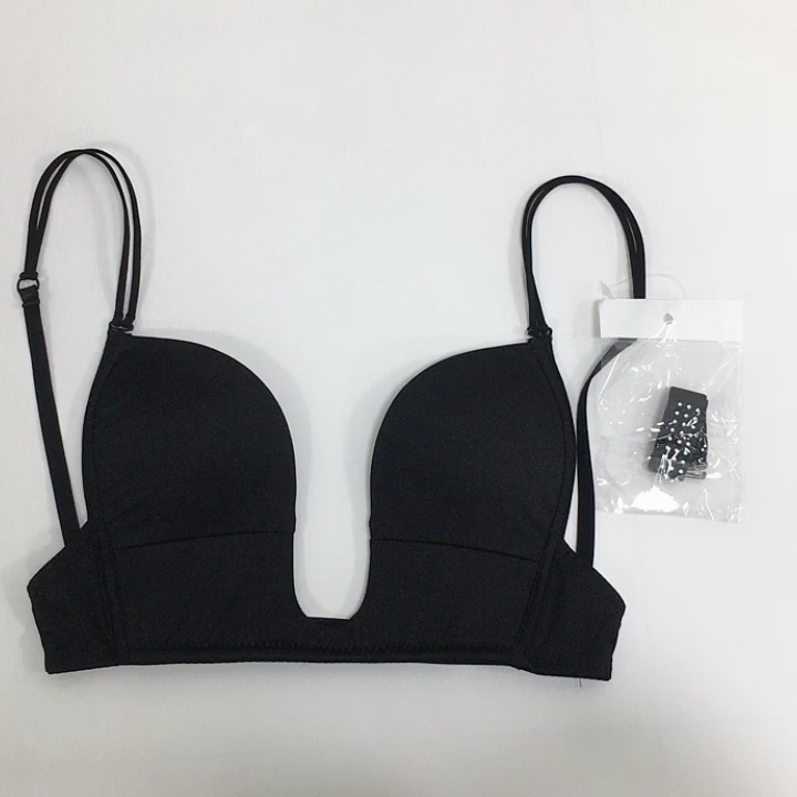 Deep Plunge Convertible Revealling V Shape Push Up Invisible Bra Max