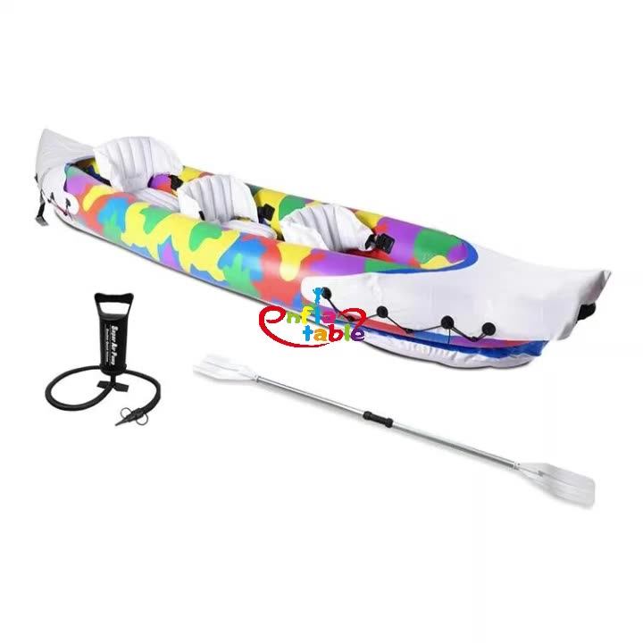 Wholesale Canadian 3 Person Inflatable Fishing_kayaks With Pedals Surfing Camping Raft Boats