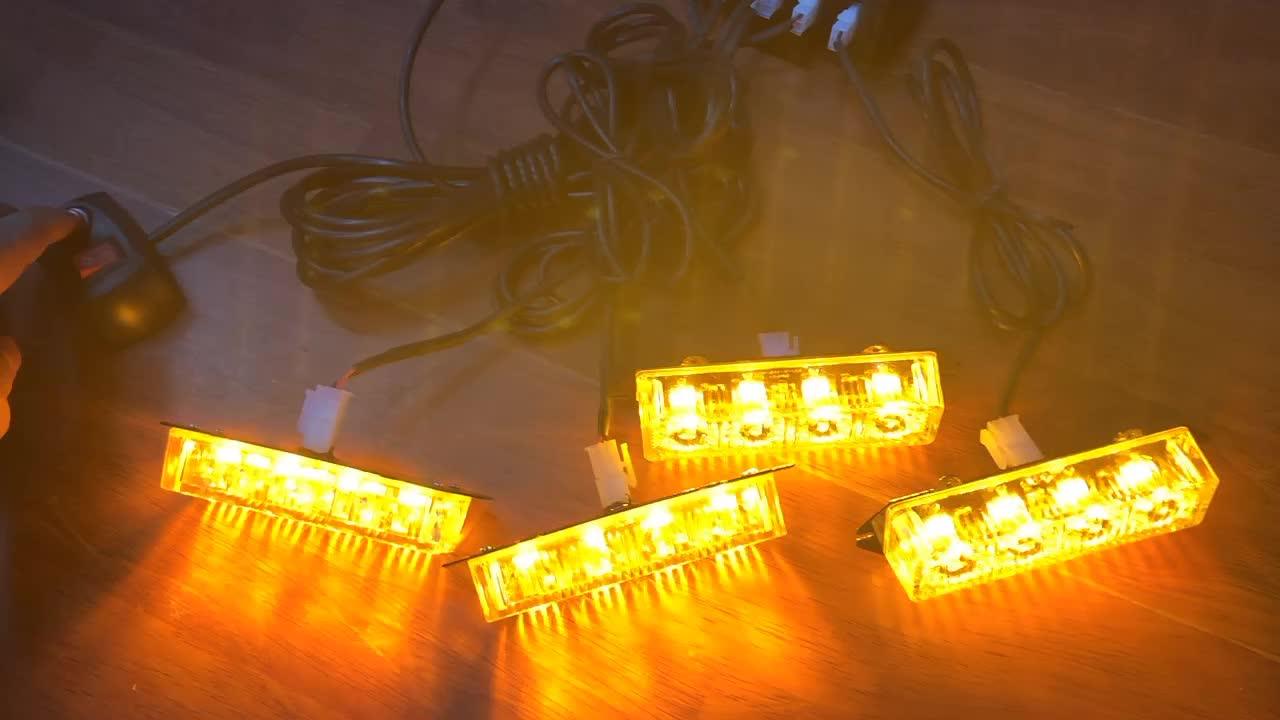 Surface Car Grille Strobe Light Head 4x4 Led Mini Flash Lamp Daytime