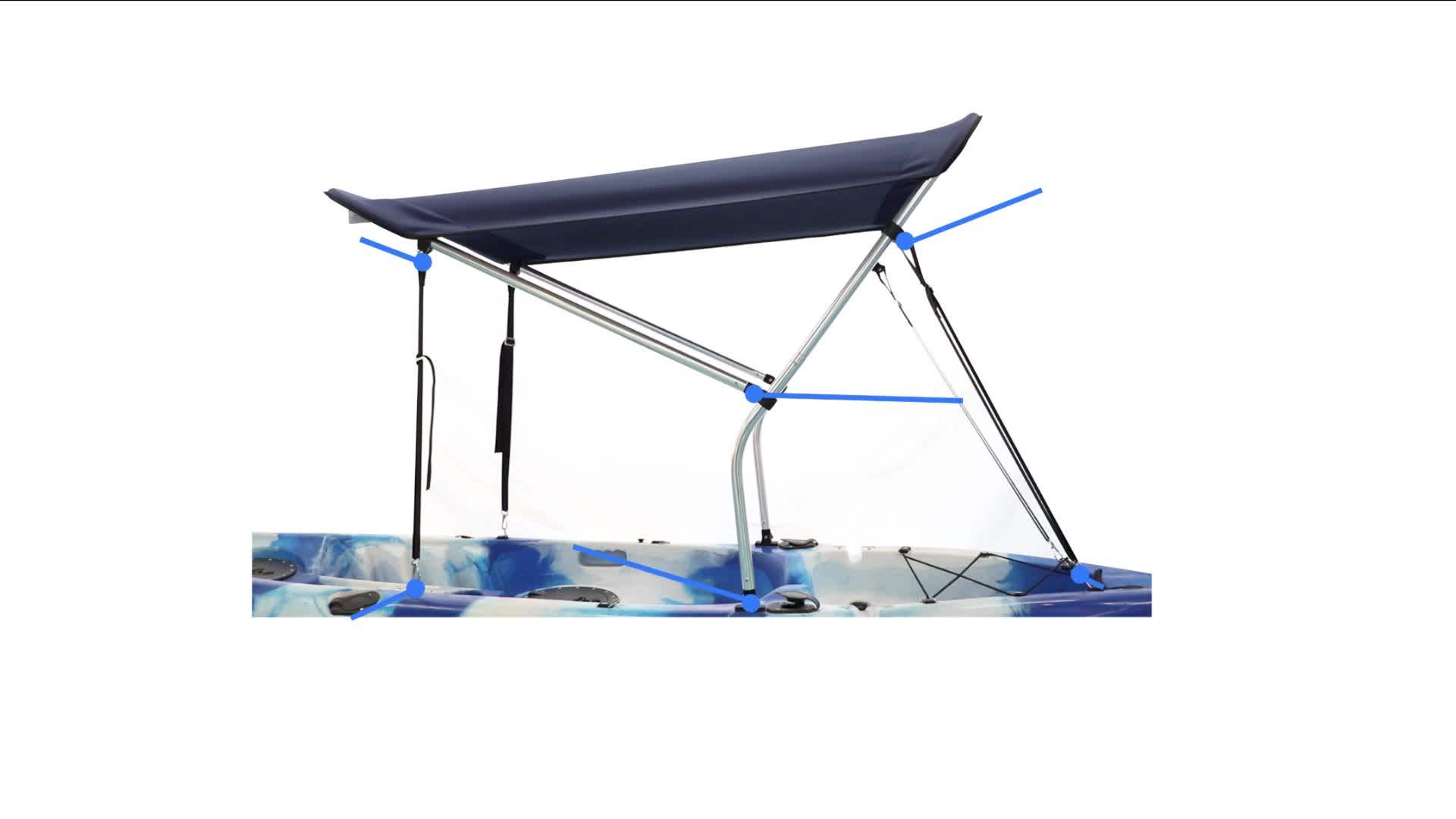 600d Solution Dyed Boat Bimini Tops Customized 4 Bow Kayak Bimini Top
