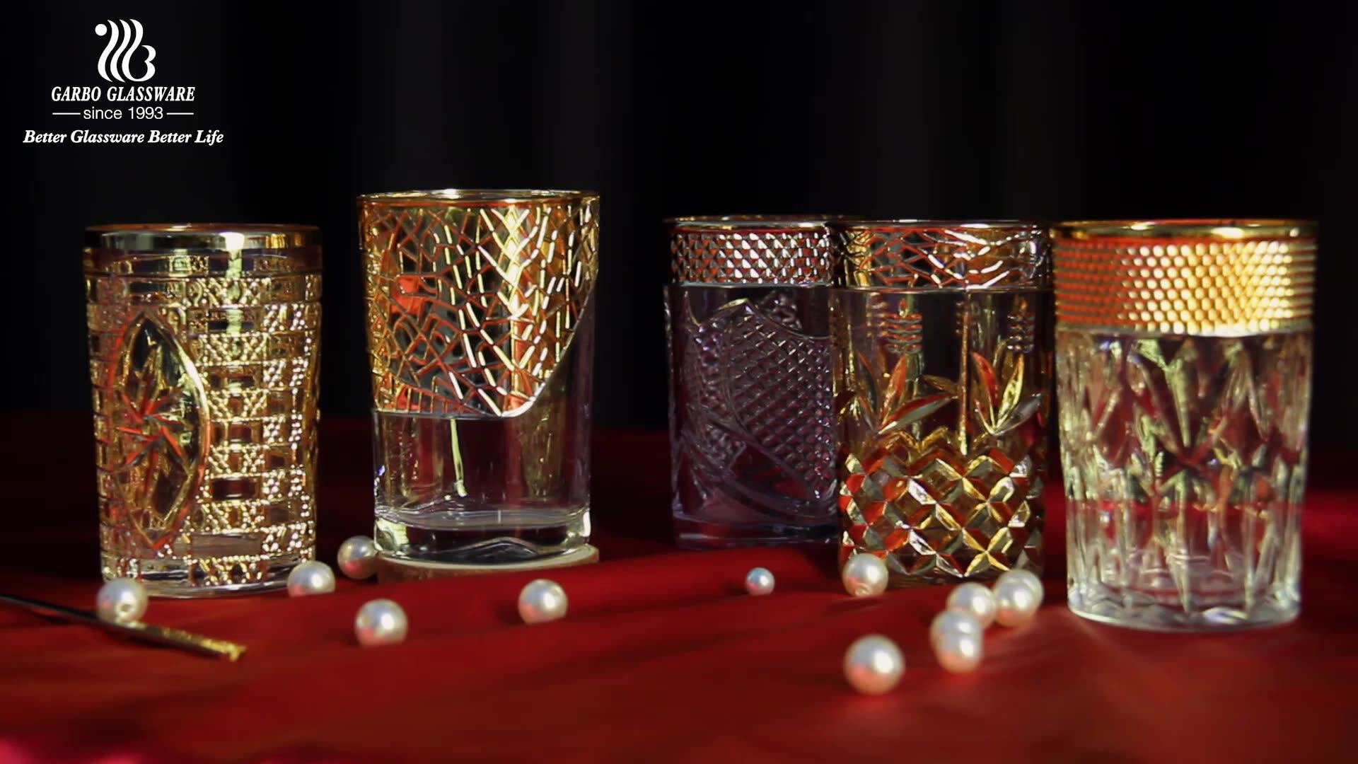 Morocco Tea Glasses Drinking Tumbler Glassware Engraved Glass Tumbler