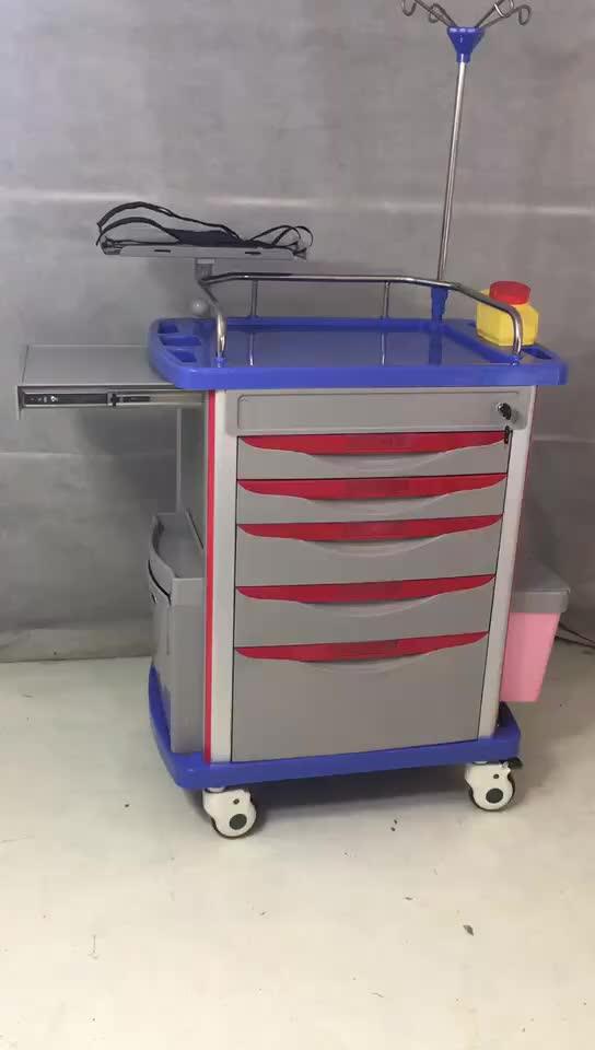 Wholesale Hospital Medical Emergency Drug Trolley Mobile Crash Cart For