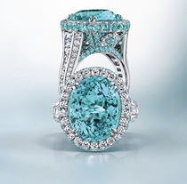 Kaka in the global Paraiba neon blue pure fairy tourmaline king ring pendant boutique live stone selection