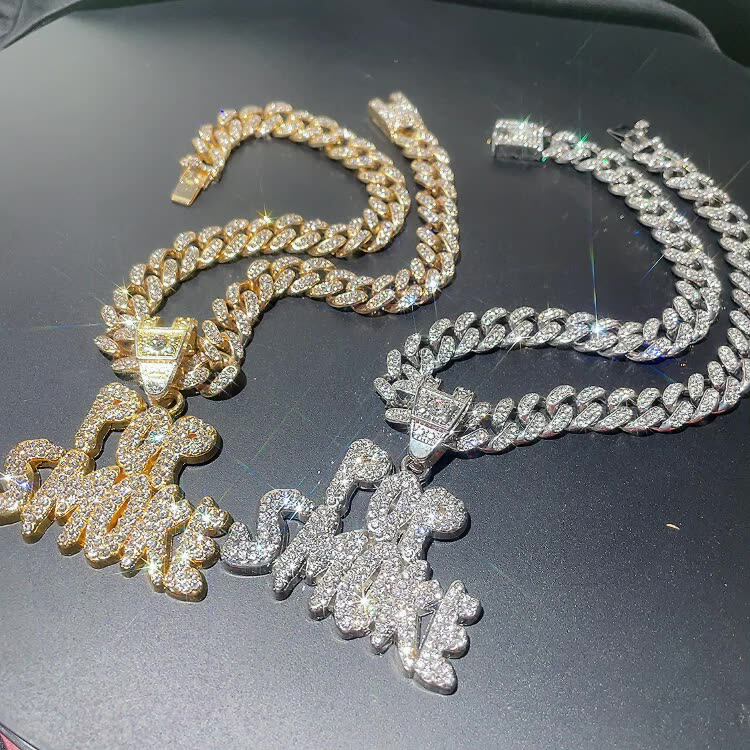 Buy Pop Smoke Letter Pendant Necklace 