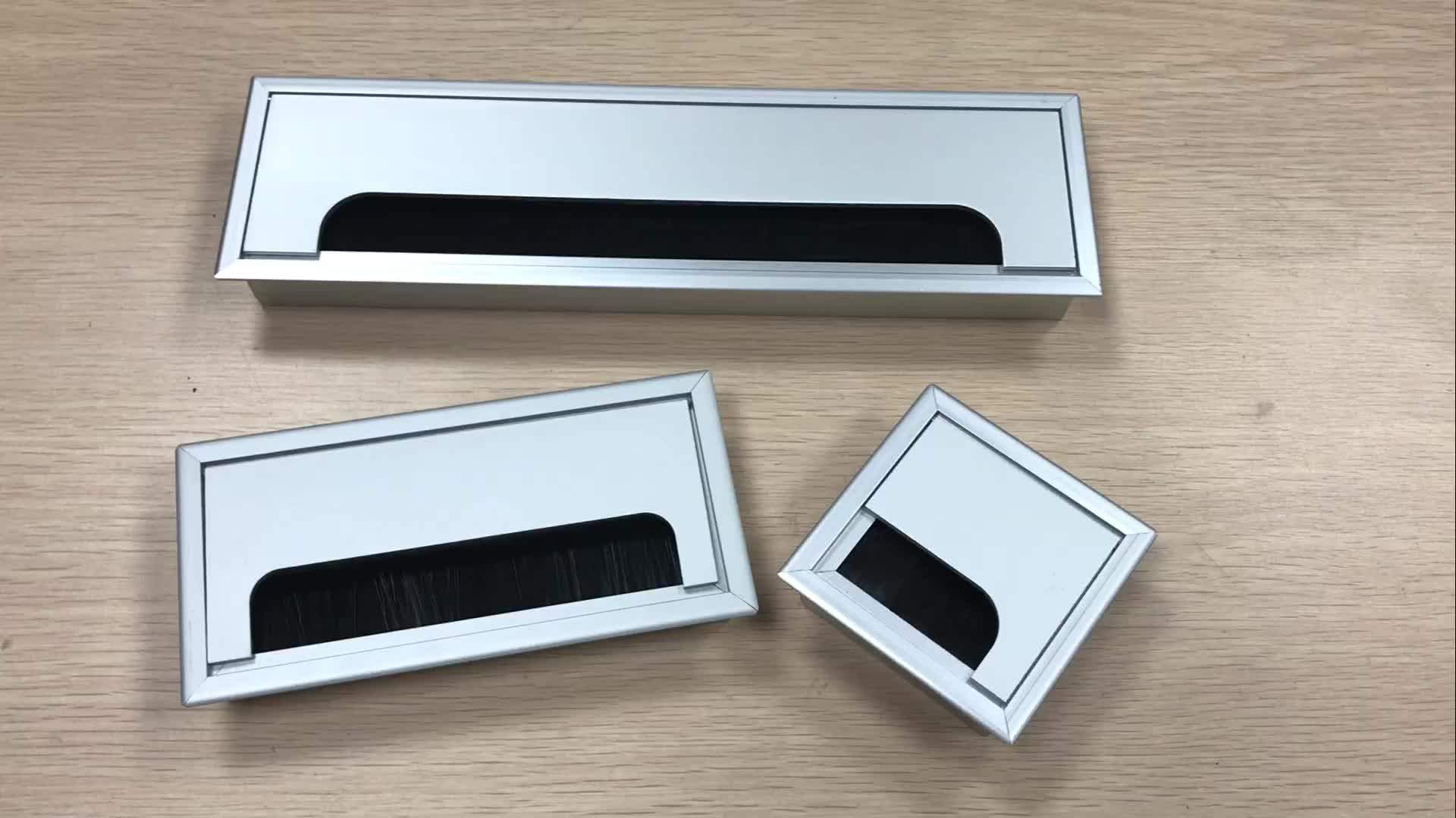 高品質コンピュータテーブルダウンロードケーブルブラシワイヤーグロメット付きアルミ合金オフィスデスクケーブルボックス Buy ゴムケーブル
