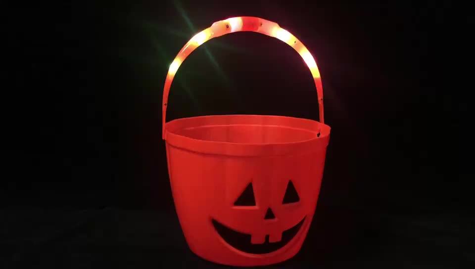 Wholesale Halloween 7'' Led Candy Bucket Light Up Halloween Buckets