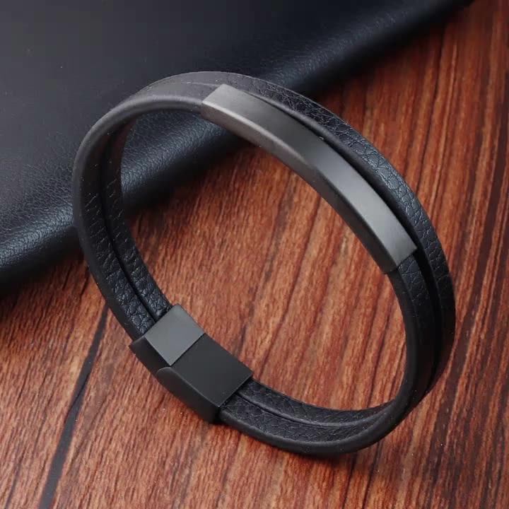 Handmade Leather Cuff Bracelet Wholesale Engrave Clasp