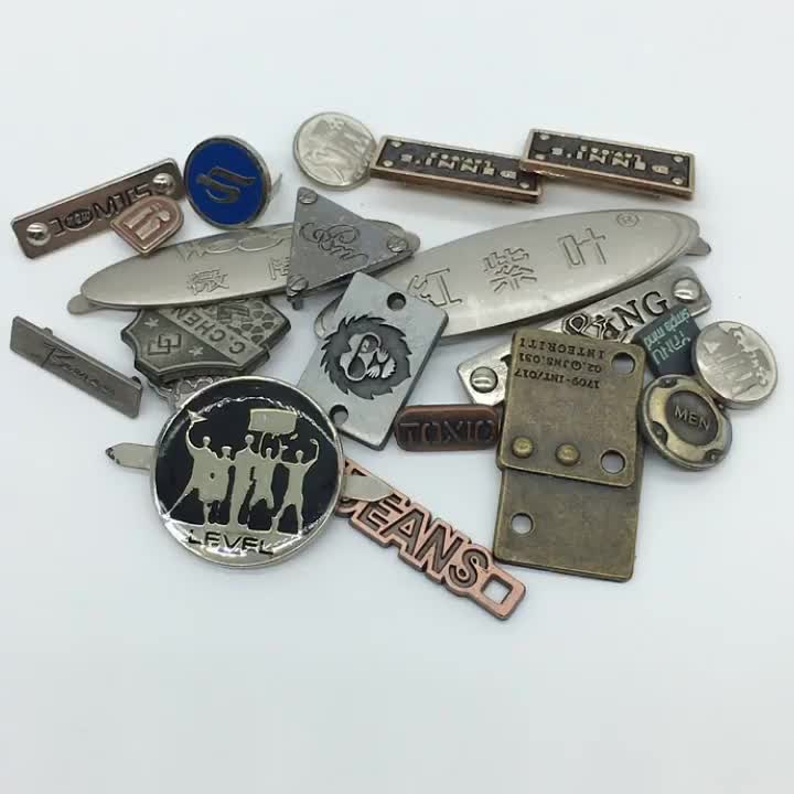 Garment Metal Sewing Labels Custom Made Clothes Engraved Brand Logo