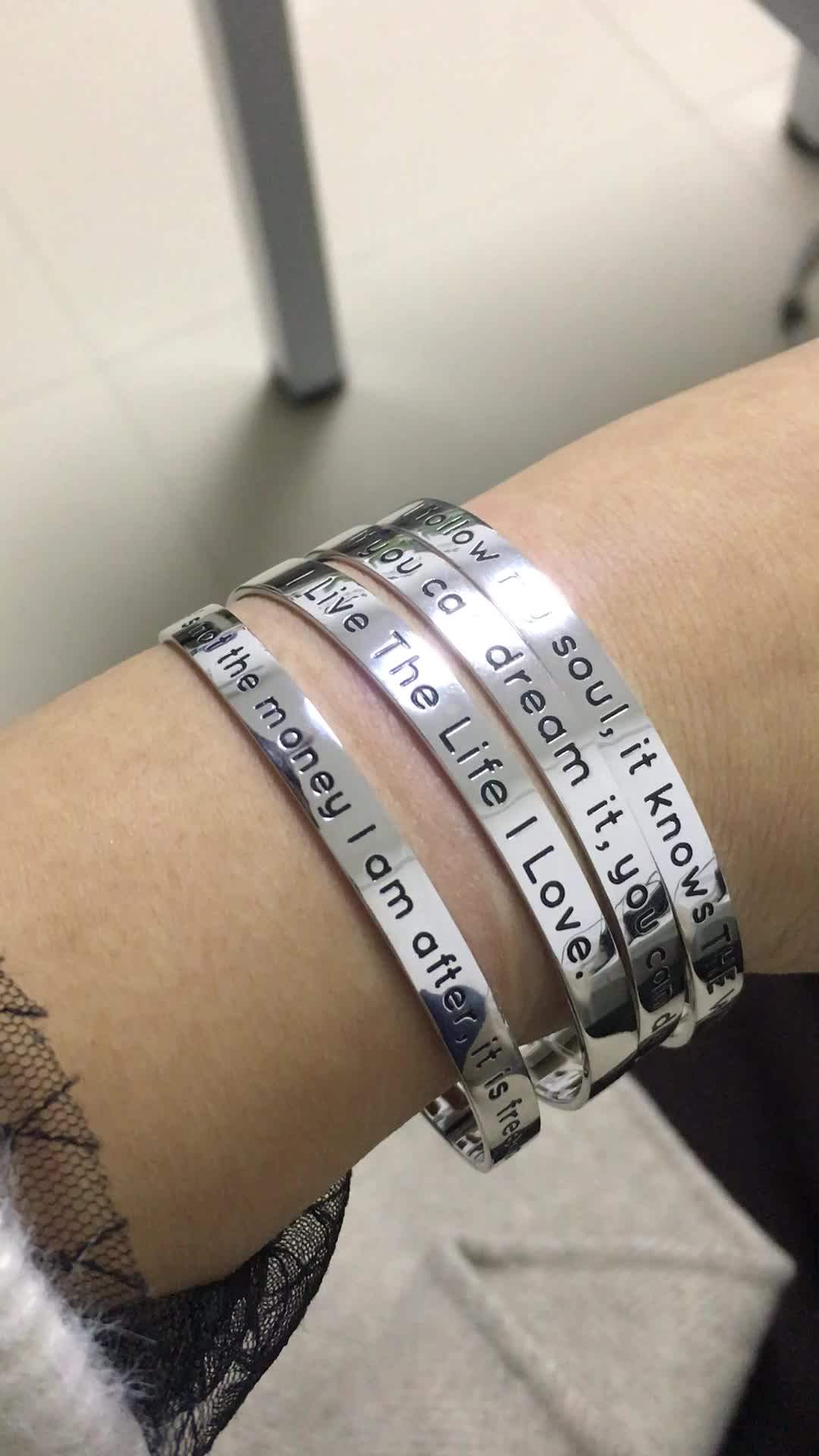 Wholesale Hammered Personalized Engravable Bracelet Blank Custom